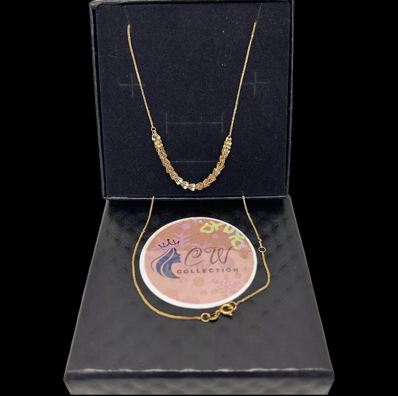 18K Gold Damas Necklace 0.71g , Saudi Gold Fine Jewelry Gift Idea For Women