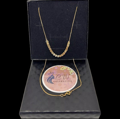 18K Gold Damas Necklace 0.71g , Saudi Gold Fine Jewelry Gift Idea For Women