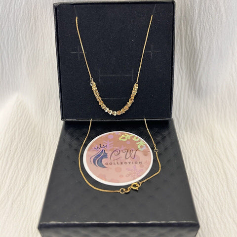 18K Gold Damas Necklace 0.71g , Saudi Gold Fine Jewelry Gift Idea For Women