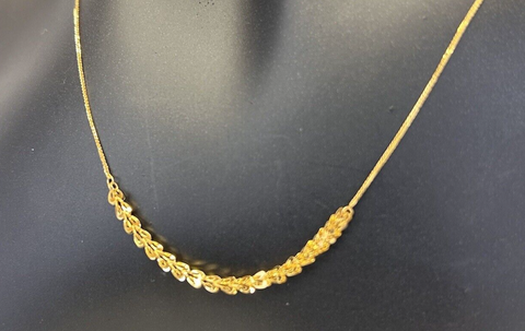 18K Gold Damas Necklace 0.71g , Saudi Gold Fine Jewelry Gift Idea For Women