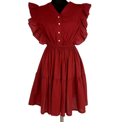 Dara Maroon Dress for women casual One size from Small/Med/Lg Unique style
