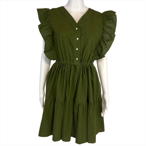 Dara Army Green Dress for women casual One size from Small/Med/Lg Unique style