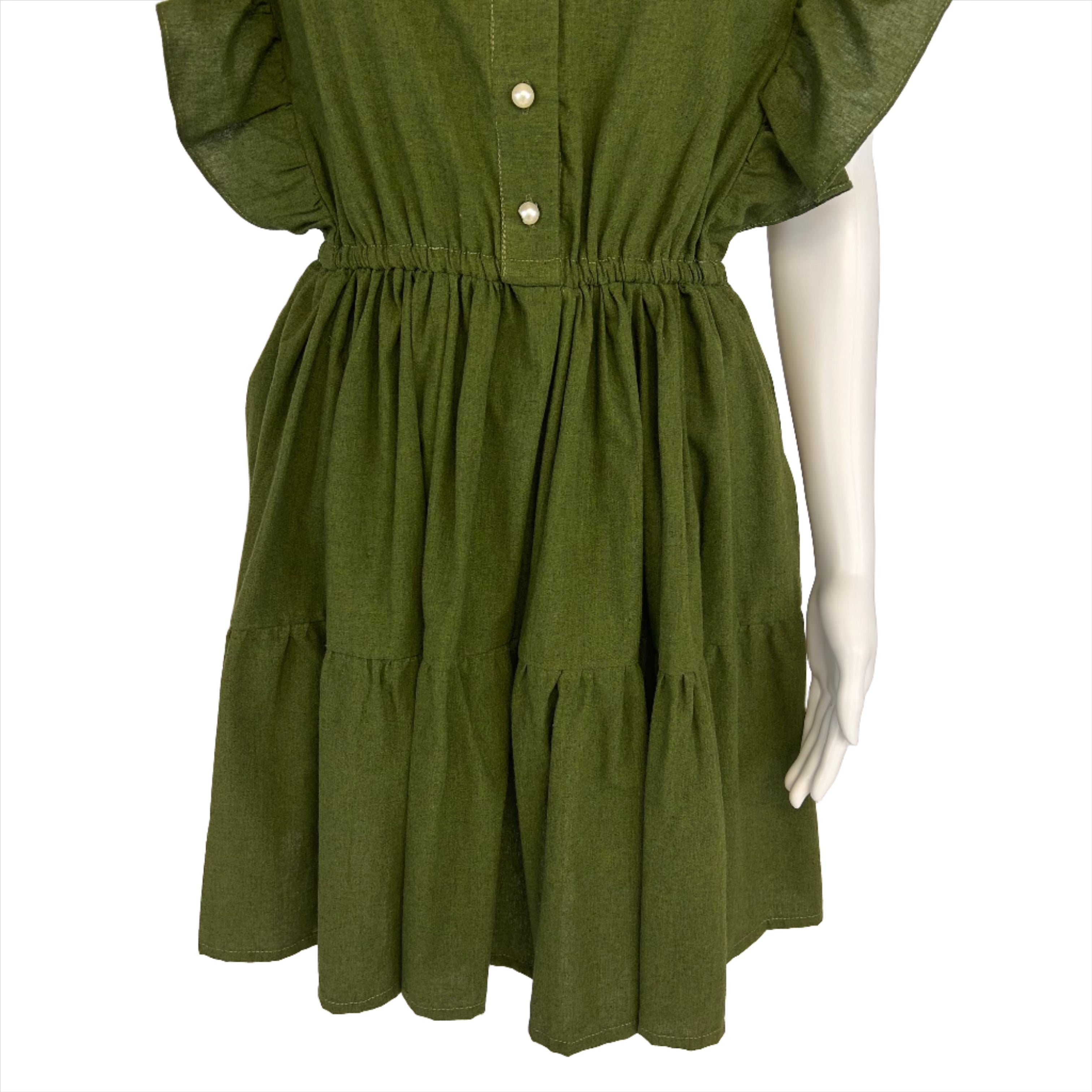 Dara Army Green Dress for women casual One size from Small/Med/Lg Unique style