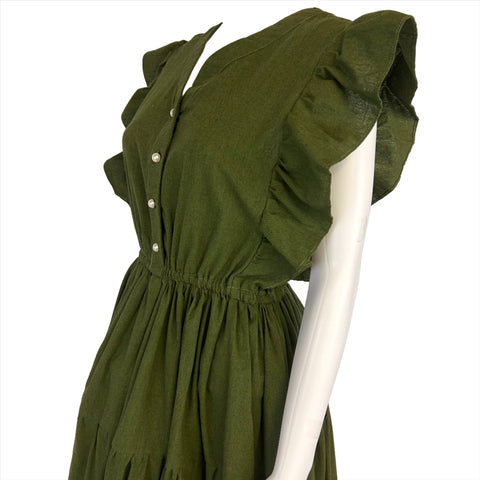 Dara Army Green Dress for women casual One size from Small/Med/Lg Unique style