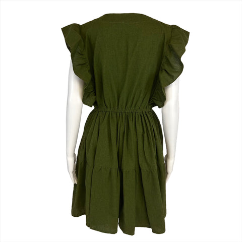 Dara Army Green Dress for women casual One size from Small/Med/Lg Unique style