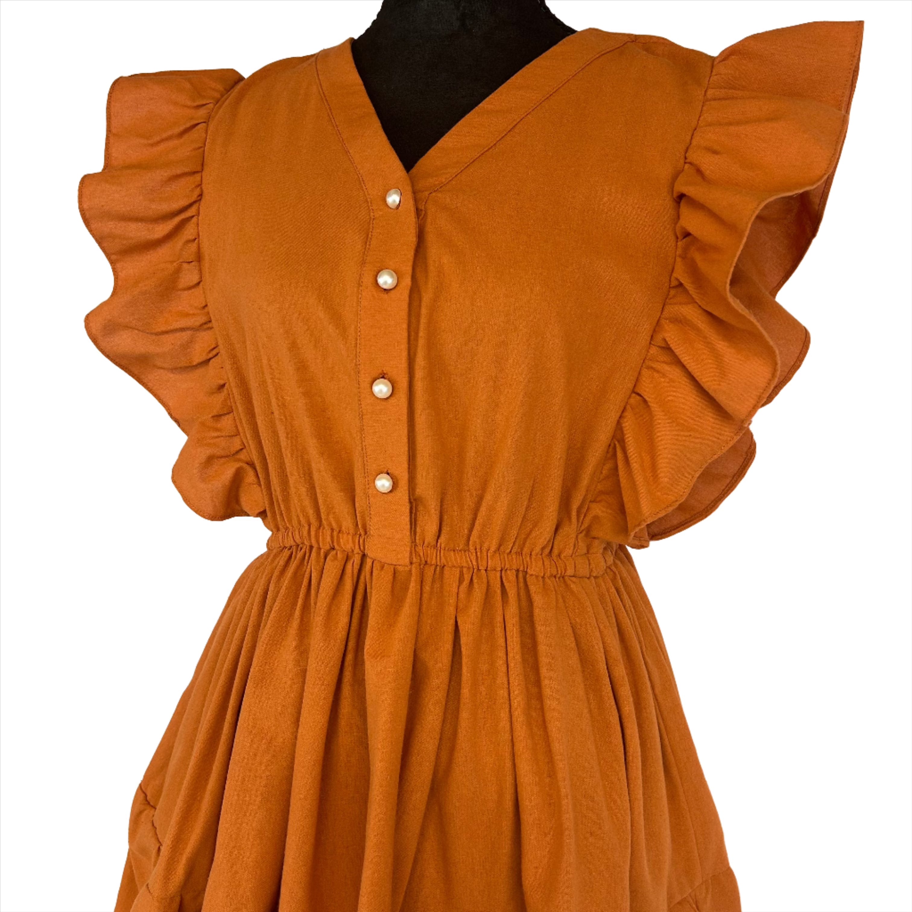Dara Camel Dress for women casual One size from Small/Med/Lg Unique style (Copy)