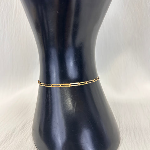 18K Paper Clip Bracelet (0.42g) 16cm length Authentic Saudi Gold fine jewelry